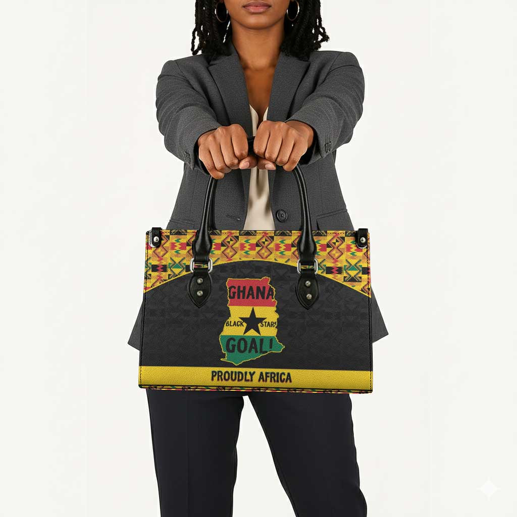 Afro Ghana Football Leather Bag Black Stars Never Fall - Kente Pattern - African Pride