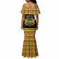 Personalized Afro Ghana Football Mermaid Dress Black Stars Never Fall - Kente Pattern LT15