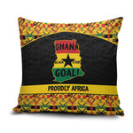 Afro Ghana Football Pillow Cover Black Stars Never Fall - Kente Pattern - African Pride