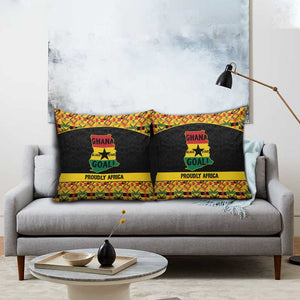 Afro Ghana Football Pillow Cover Black Stars Never Fall - Kente Pattern - African Pride