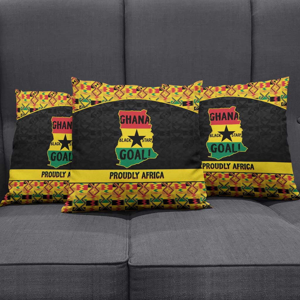 Afro Ghana Football Pillow Cover Black Stars Never Fall - Kente Pattern - African Pride