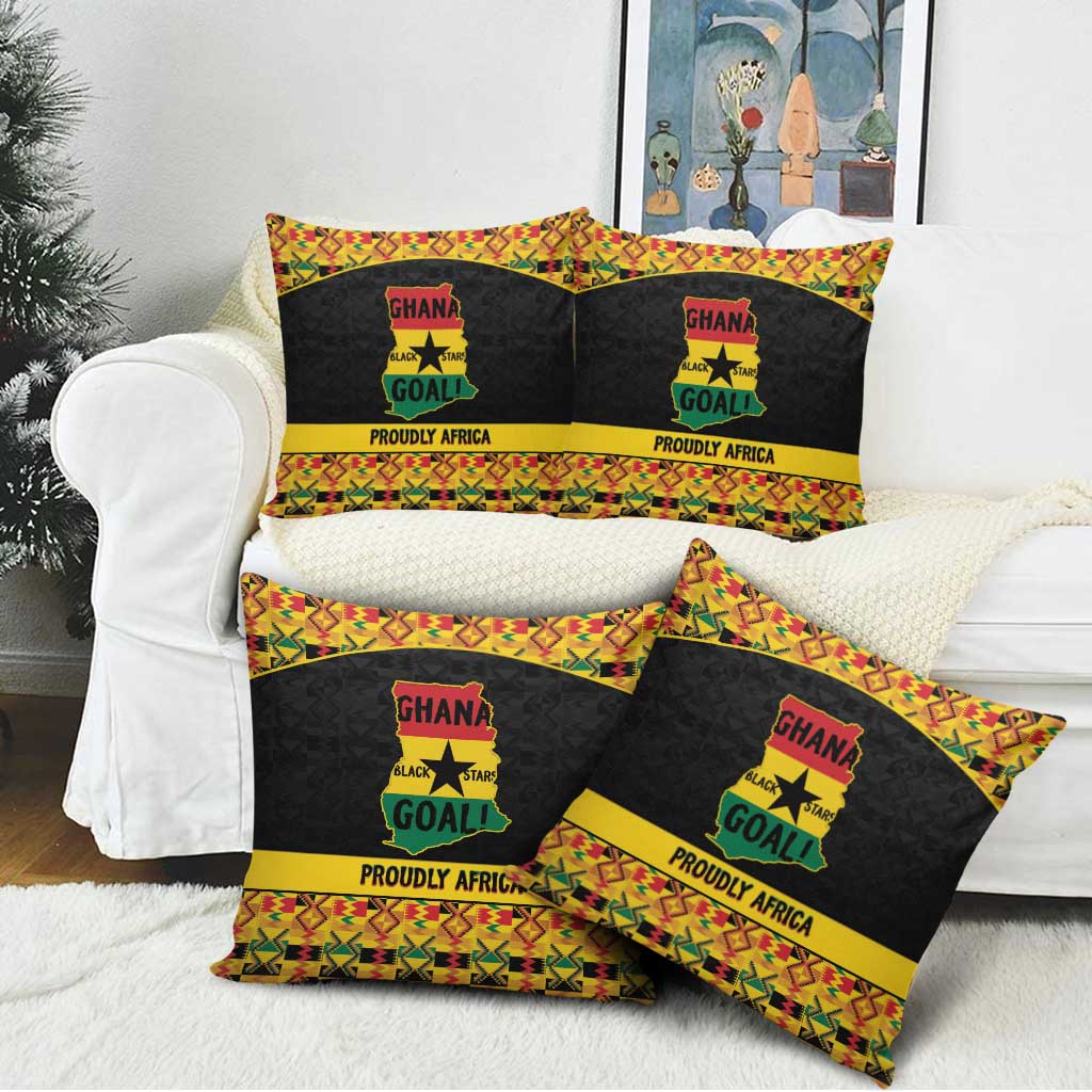 Afro Ghana Football Pillow Cover Black Stars Never Fall - Kente Pattern - African Pride