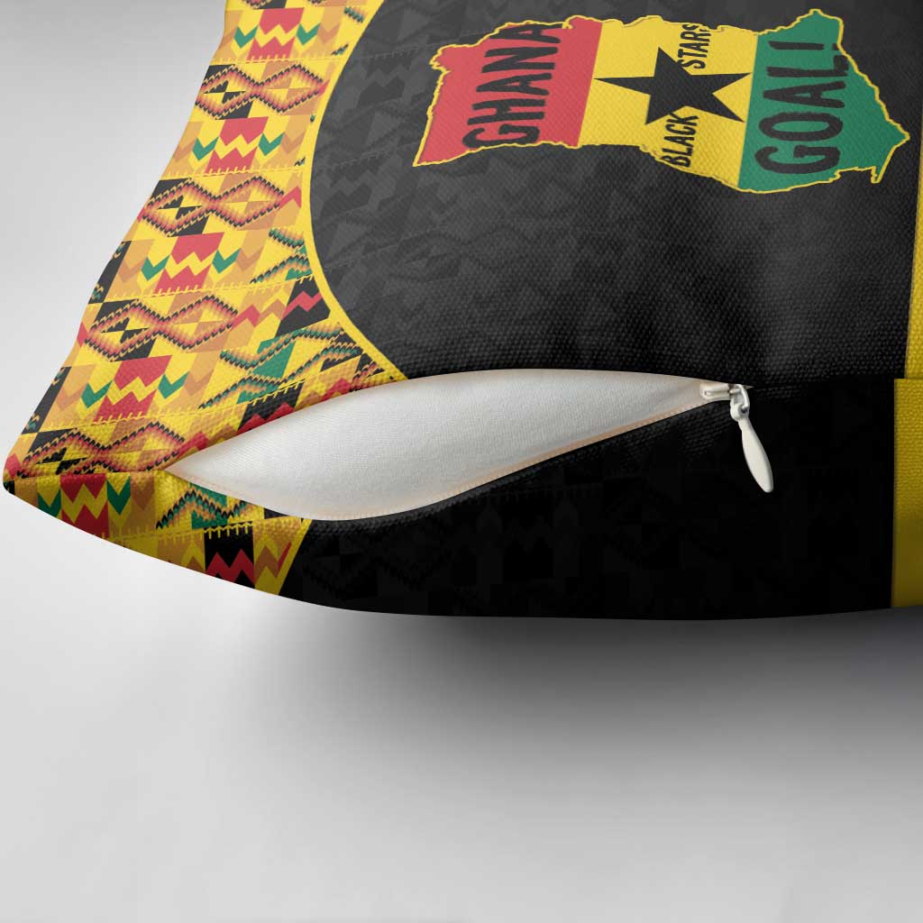 Afro Ghana Football Pillow Cover Black Stars Never Fall - Kente Pattern - African Pride