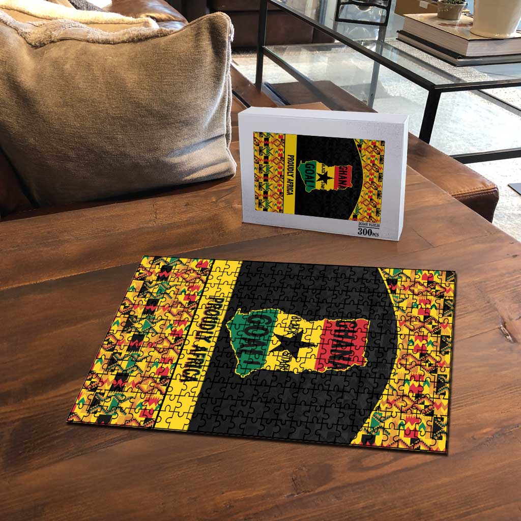 Afro Ghana Football Puzzle Black Stars Never Fall - Kente Pattern - African Pride