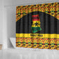 Afro Ghana Football Shower Curtain Black Stars Never Fall - Kente Pattern - African Pride