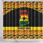 Afro Ghana Football Shower Curtain Black Stars Never Fall - Kente Pattern - African Pride