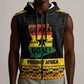 Personalized Afro Ghana Football Sleeveless Zip Hoodie Black Stars Never Fall - Kente Pattern - African Pride