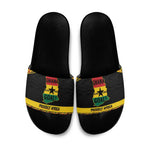 Afro Ghana Football Slide Sandals Black Stars Never Fall - Kente Pattern - African Pride