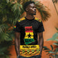Personalized Afro Ghana Football T shirt Black Stars Never Fall - Kente Pattern LT15