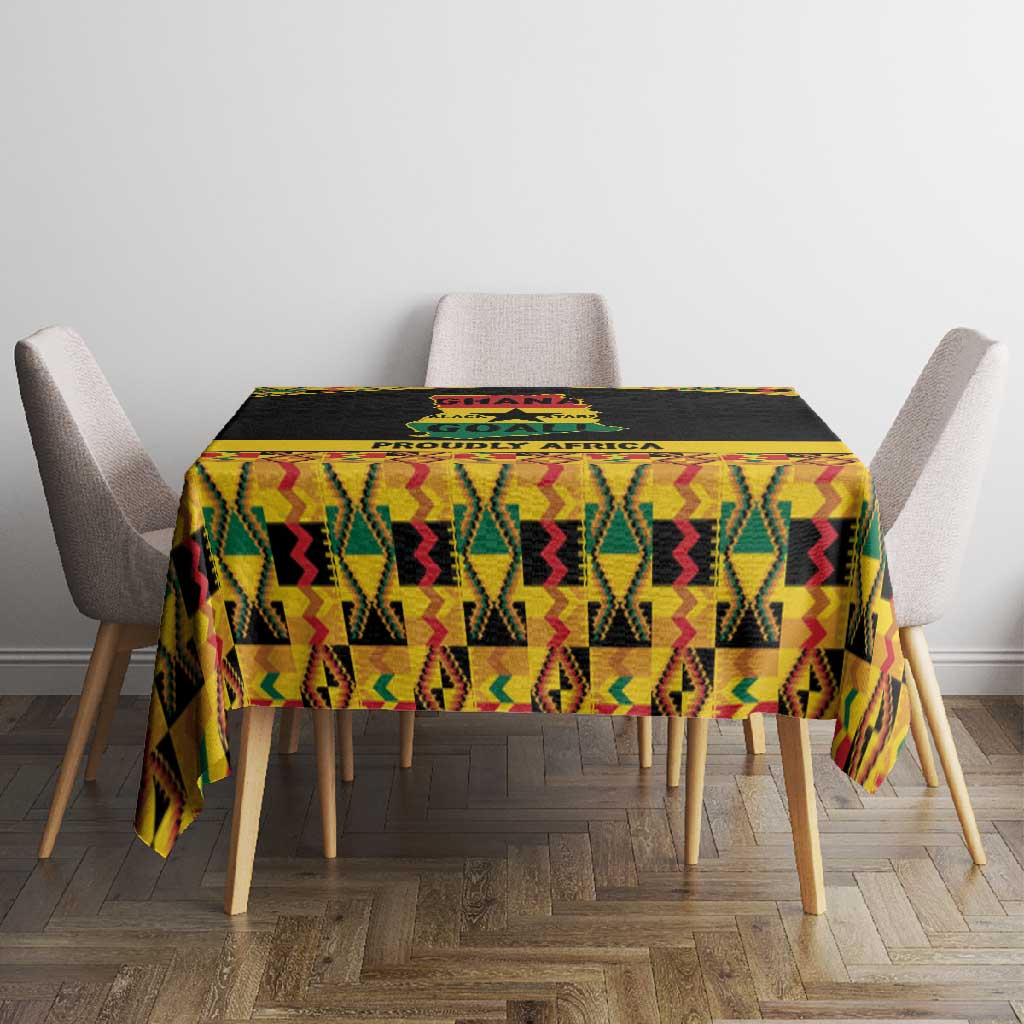 Afro Ghana Football Tablecloth Black Stars Never Fall - Kente Pattern - African Pride