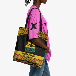 Afro Ghana Football Tote Bag Black Stars Never Fall - Kente Pattern - African Pride