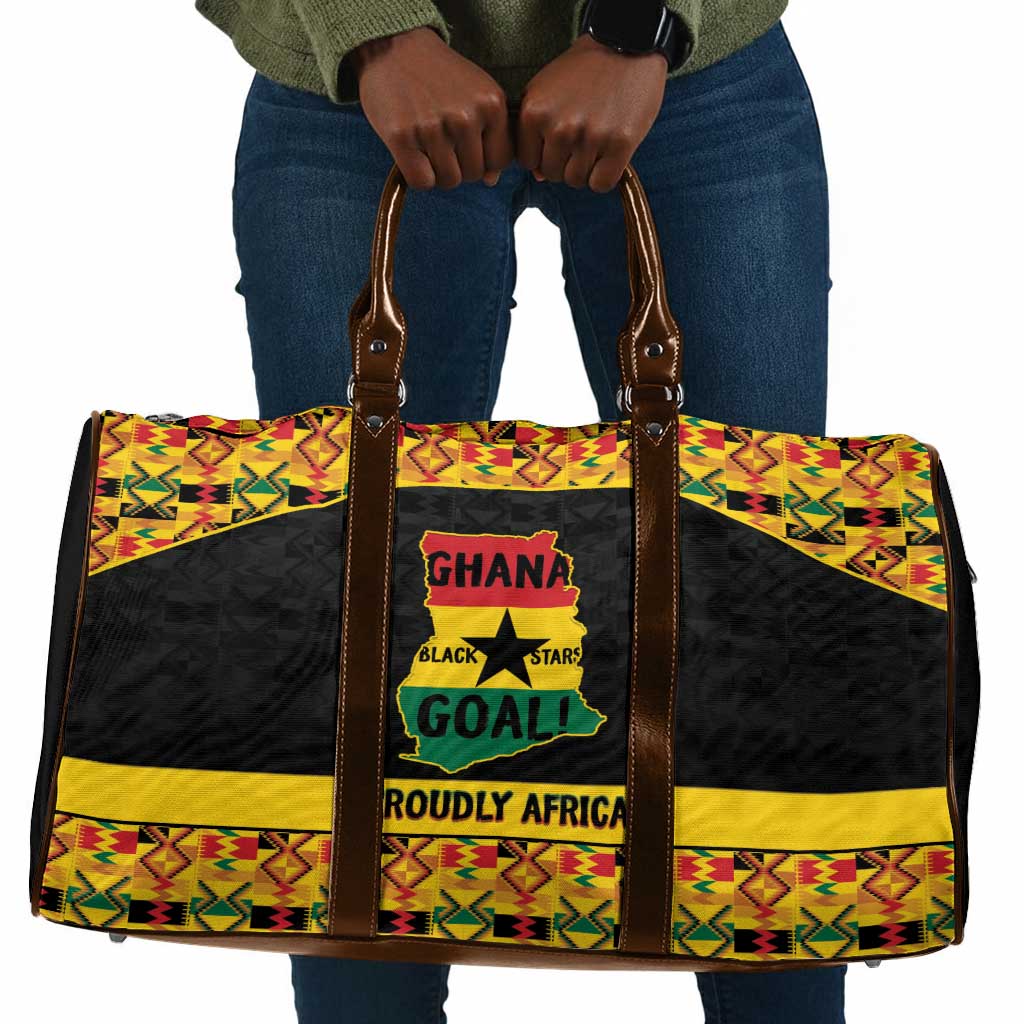 Afro Ghana Football Travel Bag Black Stars Never Fall - Kente Pattern - African Pride