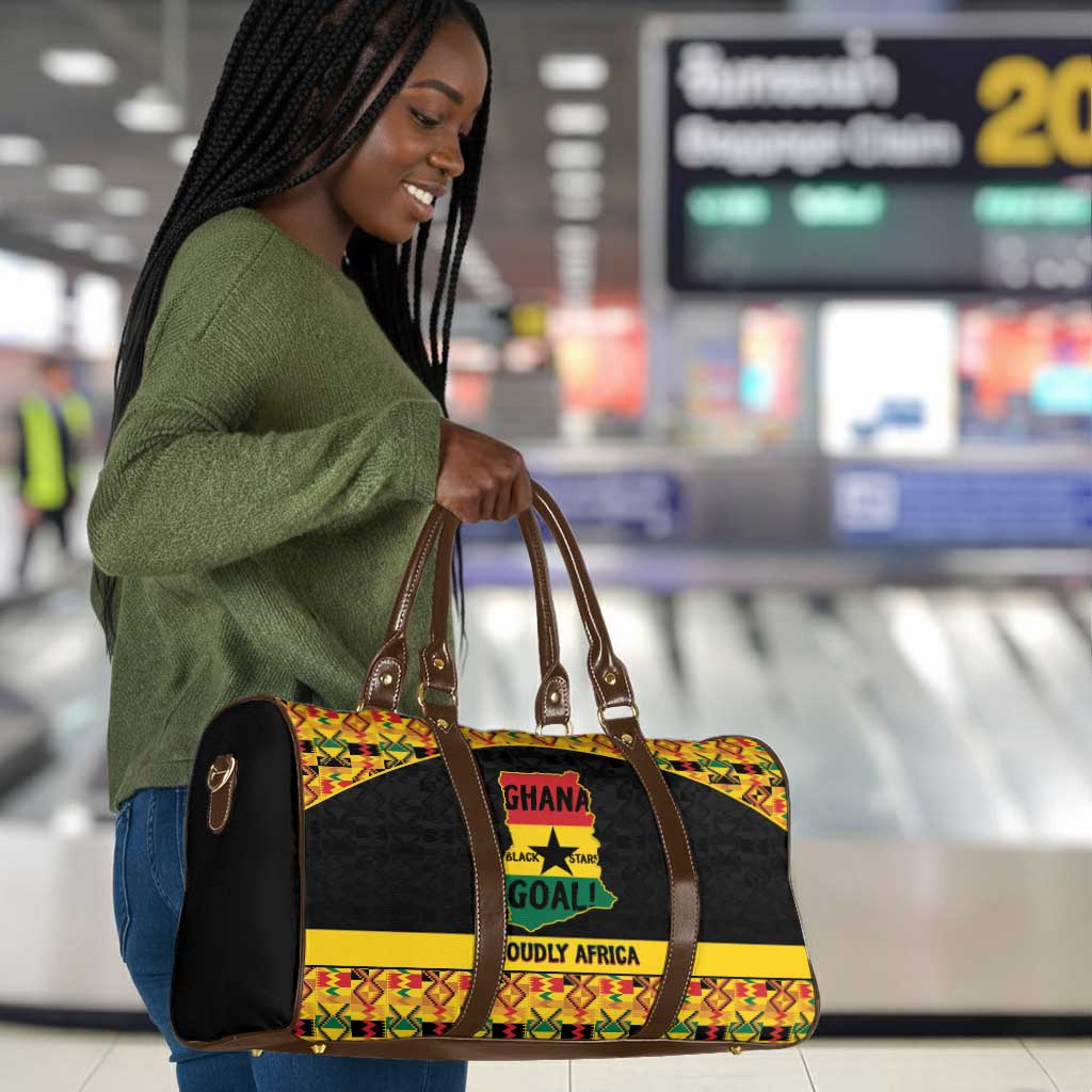 Afro Ghana Football Travel Bag Black Stars Never Fall - Kente Pattern - African Pride