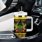 Personalized Afro Ghana Football Tumbler With Handle Black Stars Never Fall - Kente Pattern - African Pride