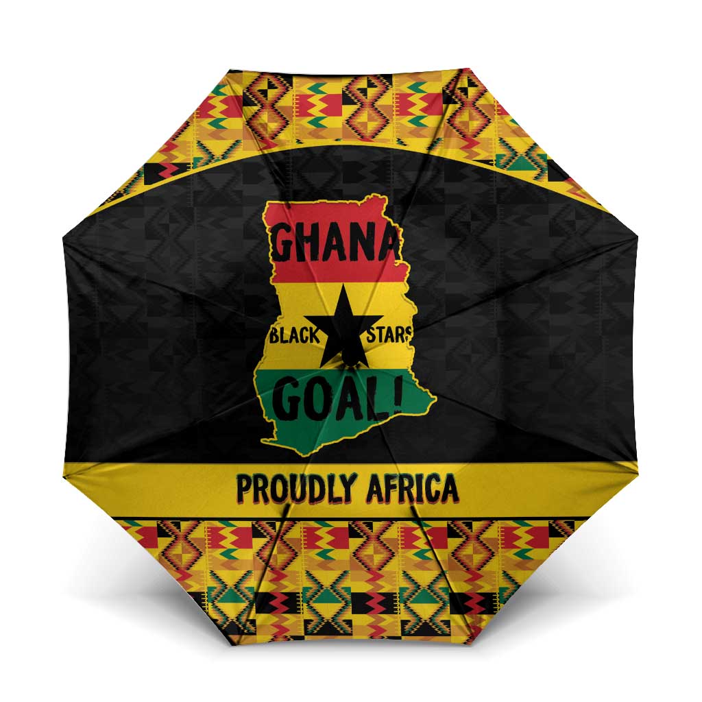 Afro Ghana Football Umbrella Black Stars Never Fall - Kente Pattern - African Pride
