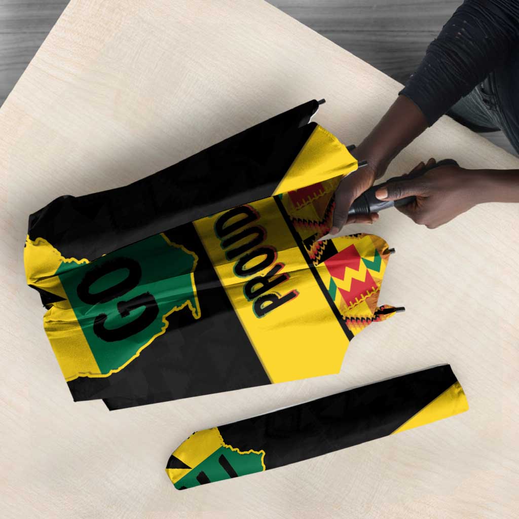 Afro Ghana Football Umbrella Black Stars Never Fall - Kente Pattern - African Pride