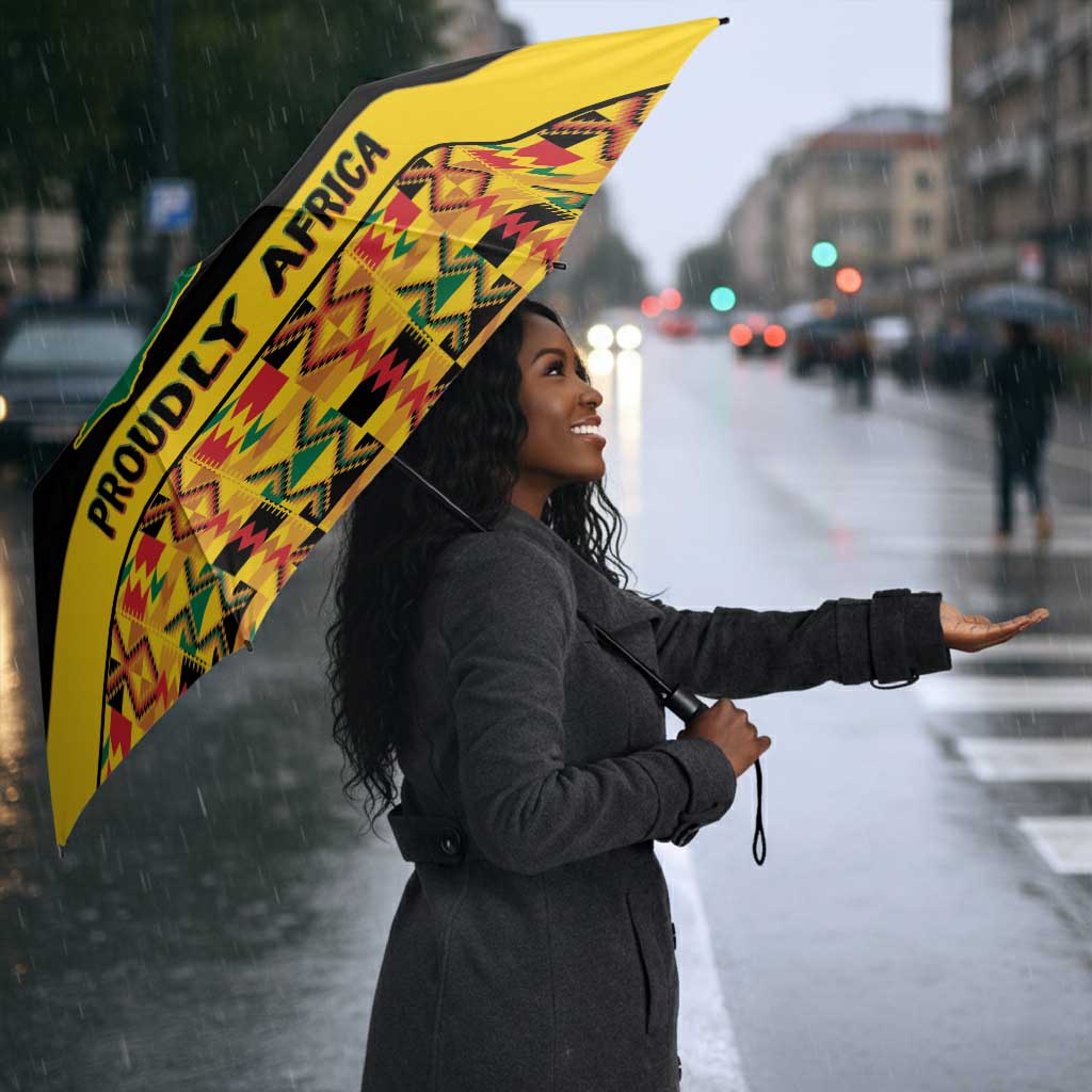 Afro Ghana Football Umbrella Black Stars Never Fall - Kente Pattern - African Pride