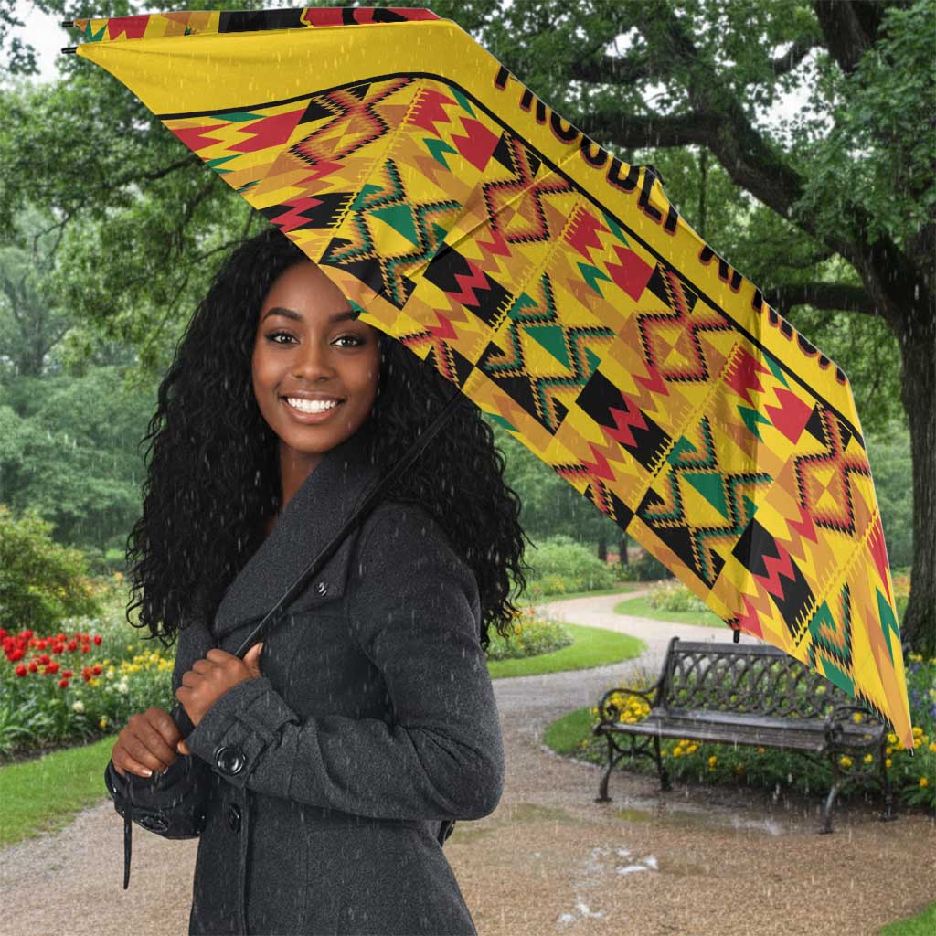 Afro Ghana Football Umbrella Black Stars Never Fall - Kente Pattern - African Pride