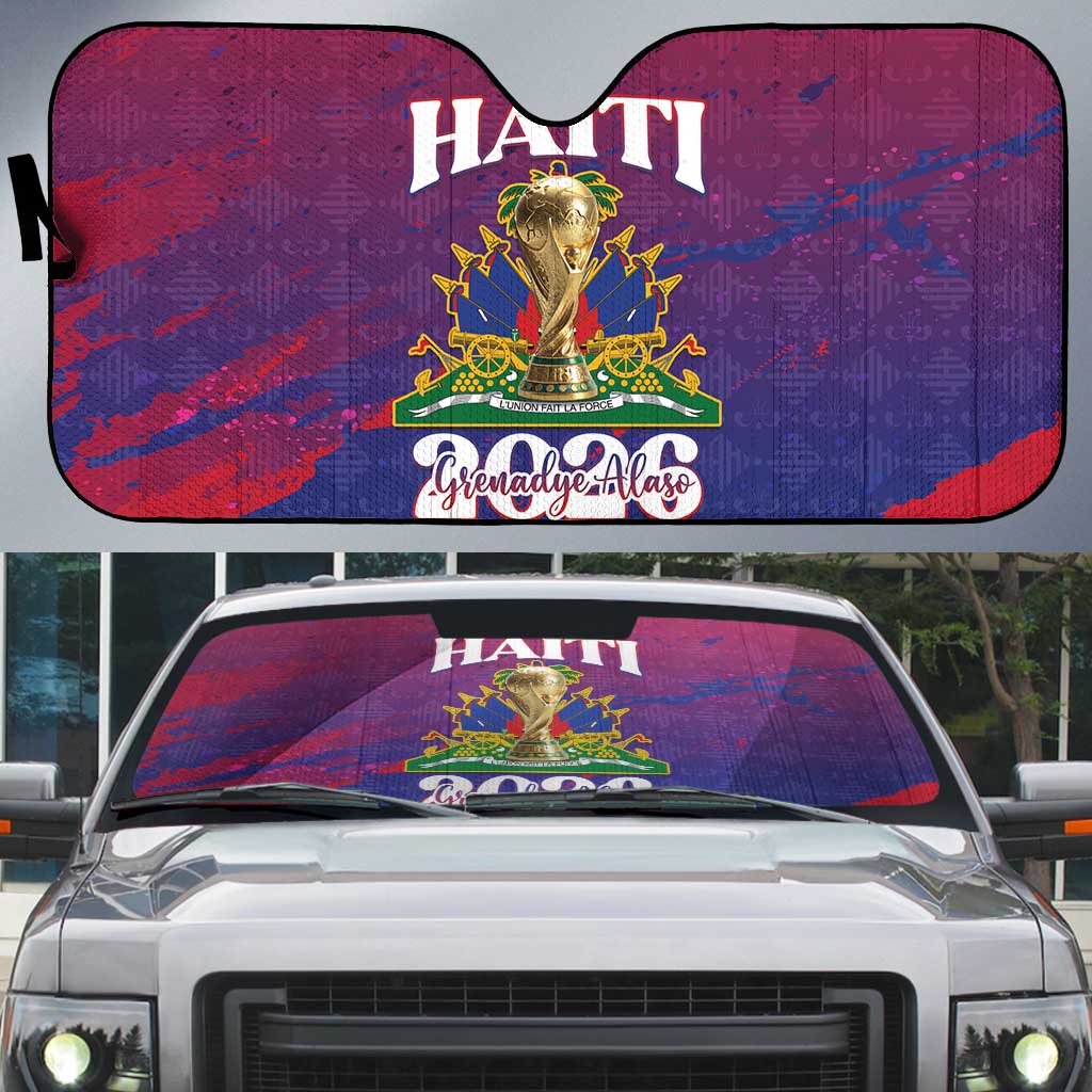 Afro-Haiti Football Auto Sun Shade 2026 Nou Retounen Anko - African Pride
