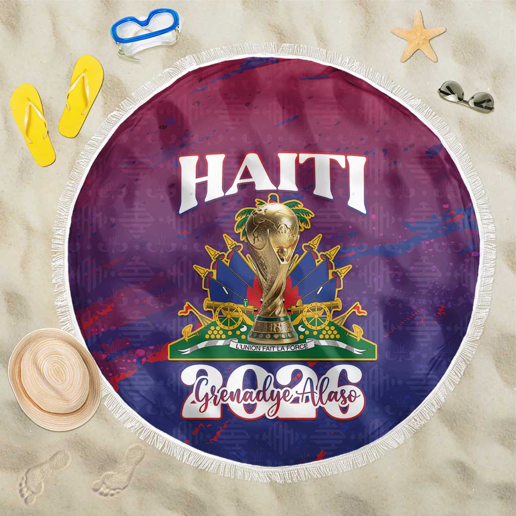 Afro-Haiti Football Beach Blanket 2026 Nou Retounen Anko - African Pride