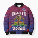 Personalized Afro-Haiti Football Bomber Puffer Jacket 2026 Nou Retounen Anko - African Pride