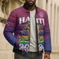 Personalized Afro-Haiti Football Bomber Puffer Jacket 2026 Nou Retounen Anko - African Pride