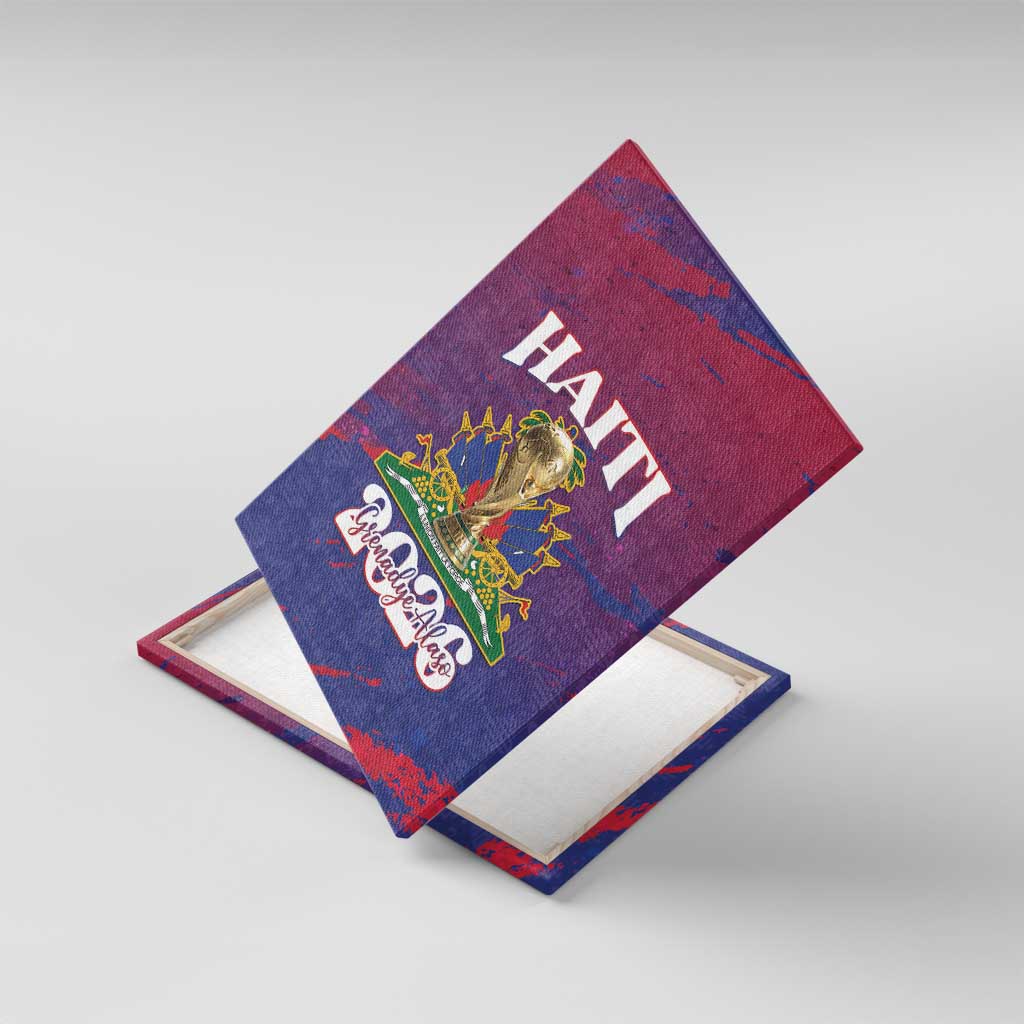 Afro-Haiti Football Canvas Wall Art 2026 Nou Retounen Anko - African Pride