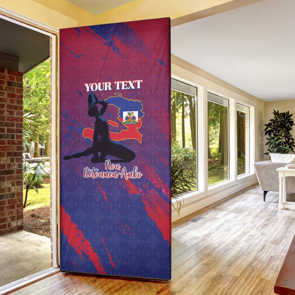 Personalized Afro-Haiti Football Door Cover 2026 Nou Retounen Anko - African Pride