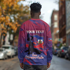 Personalized Afro-Haiti Football Long Sleeve Shirt 2026 Nou Retounen Anko - African Pride