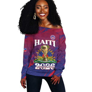 Personalized Afro-Haiti Football Off Shoulder Sweater 2026 Nou Retounen Anko - African Pride