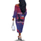 Personalized Afro-Haiti Football Off The Shoulder Long Sleeve Dress 2026 Nou Retounen Anko - African Pride