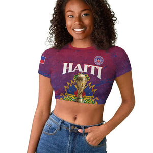 Personalized Afro-Haiti Football Raglan Cropped T shirt 2026 Nou Retounen Anko LT15