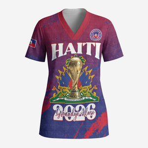 Personalized Afro-Haiti Football Scrub Top 2026 Nou Retounen Anko - African Pride