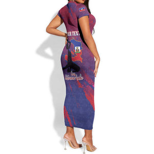 Personalized Afro-Haiti Football Short Sleeve Bodycon Dress 2026 Nou Retounen Anko LT15
