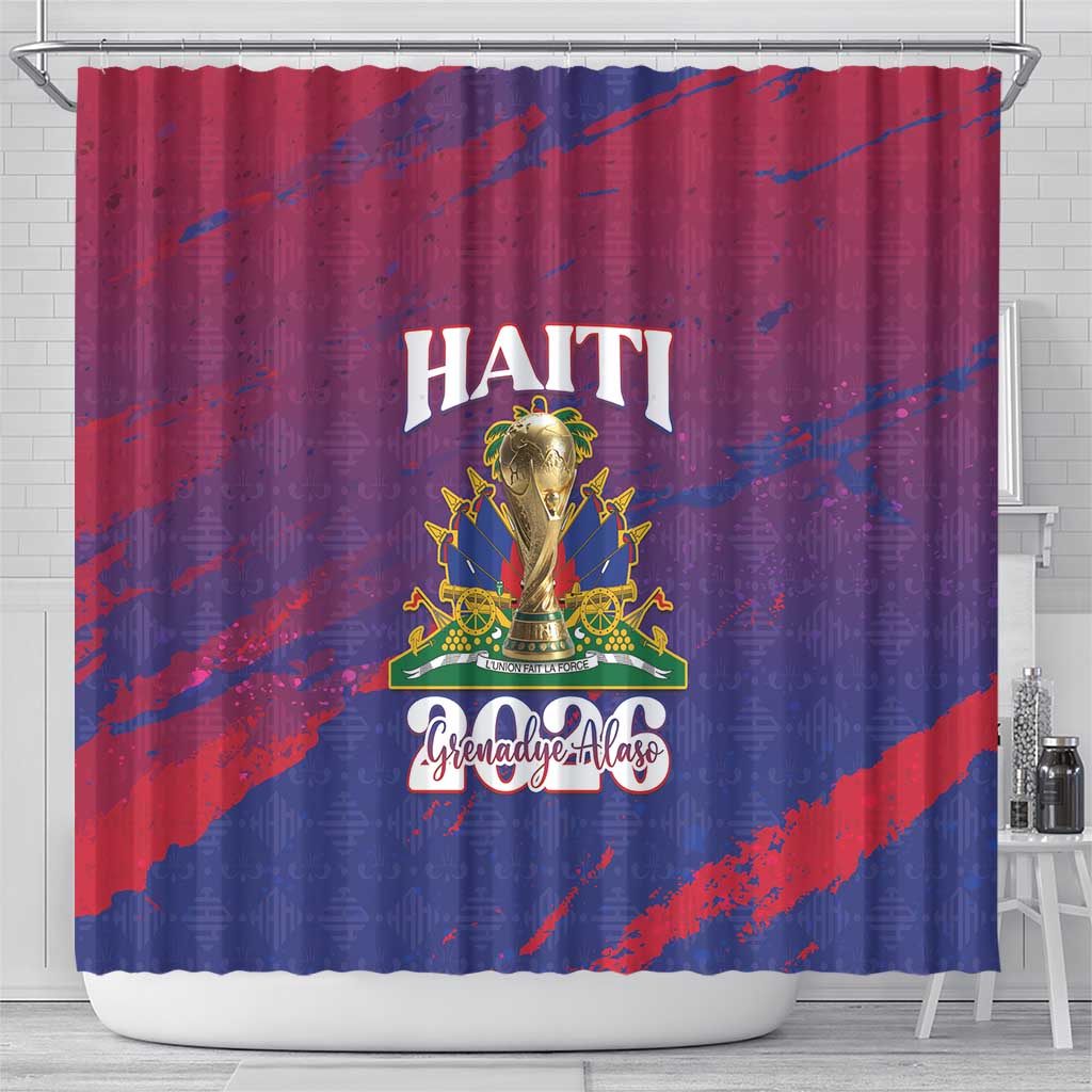 Afro-Haiti Football Shower Curtain 2026 Nou Retounen Anko - African Pride