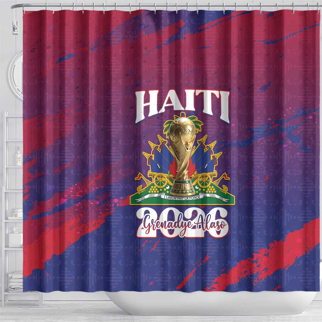 Afro-Haiti Football Shower Curtain 2026 Nou Retounen Anko - African Pride