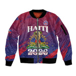 Personalized Afro-Haiti Football Sleeve Zip Bomber Jacket 2026 Nou Retounen Anko - African Pride