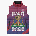Personalized Afro-Haiti Football Sleeveless Puffer Jacket 2026 Nou Retounen Anko - African Pride