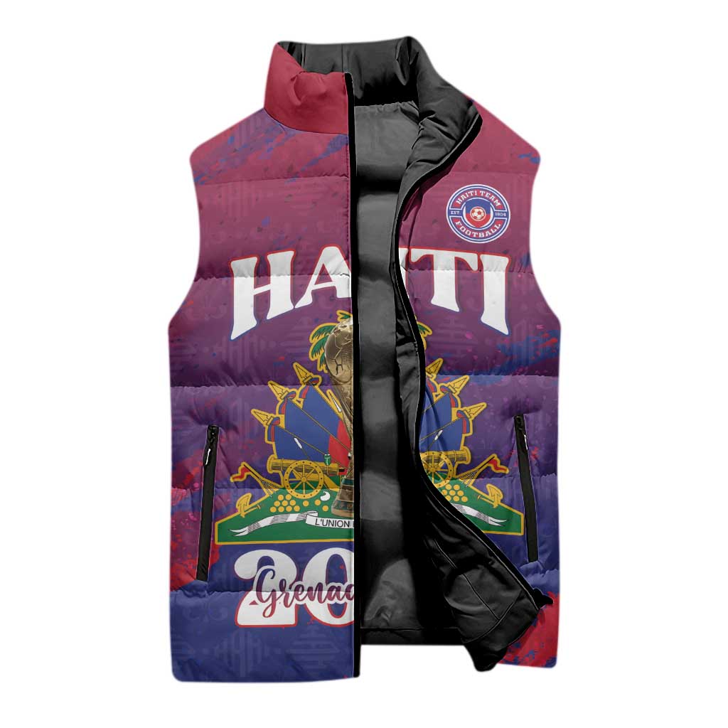 Personalized Afro-Haiti Football Sleeveless Puffer Jacket 2026 Nou Retounen Anko - African Pride