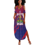 Personalized Afro-Haiti Football Summer Maxi Dress 2026 Nou Retounen Anko LT15