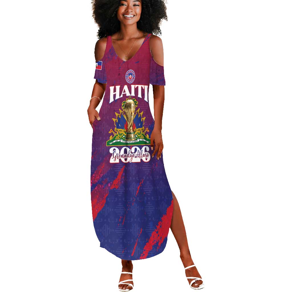 Personalized Afro-Haiti Football Summer Maxi Dress 2026 Nou Retounen Anko LT15