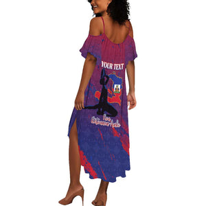 Personalized Afro-Haiti Football Summer Maxi Dress 2026 Nou Retounen Anko LT15