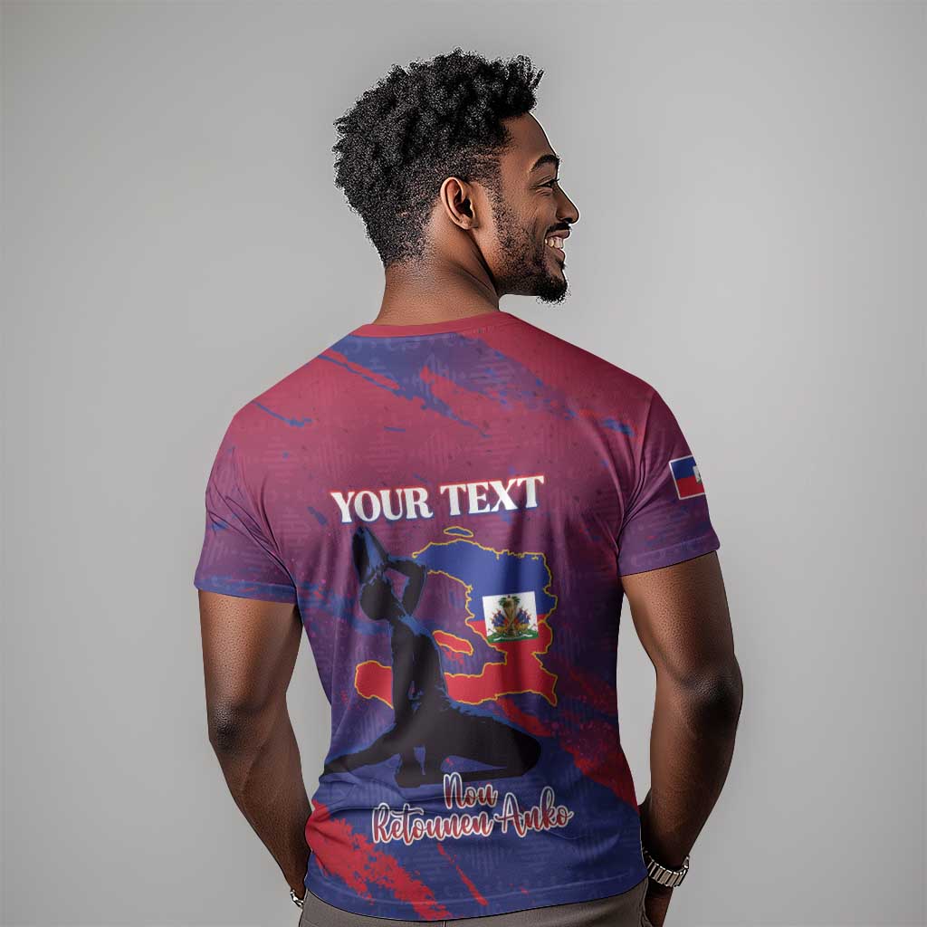 Personalized Afro-Haiti Football T shirt 2026 Nou Retounen Anko LT15