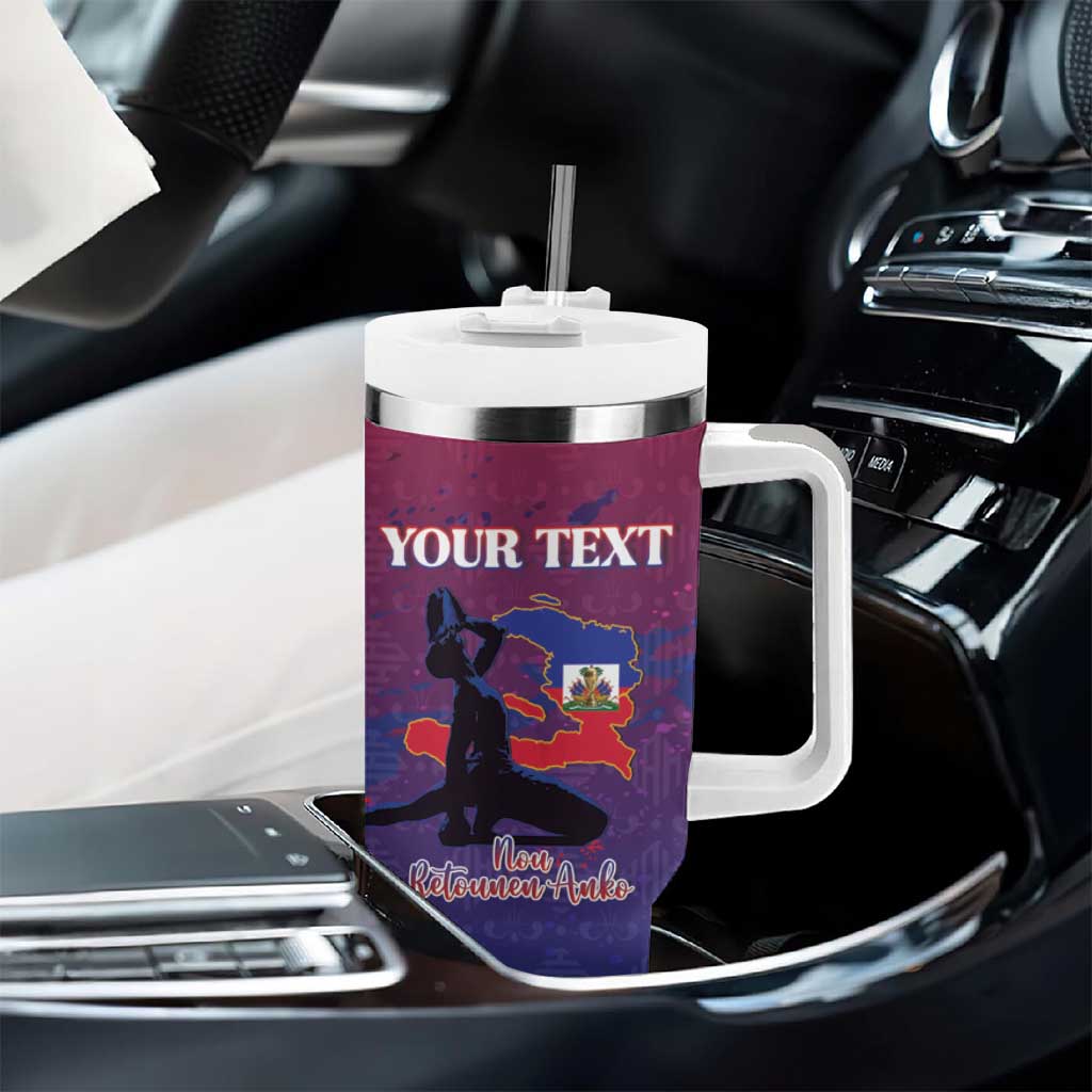 Personalized Afro-Haiti Football Tumbler With Handle 2026 Nou Retounen Anko - African Pride
