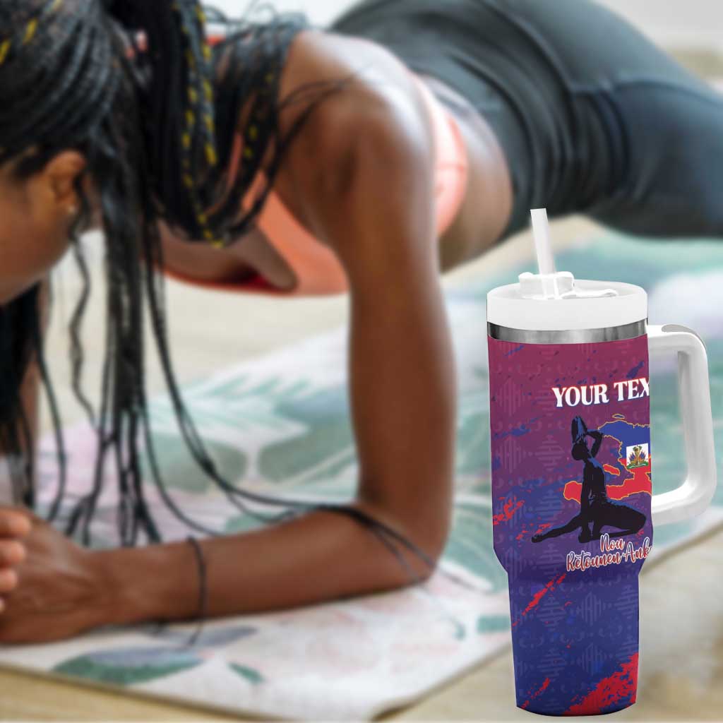 Personalized Afro-Haiti Football Tumbler With Handle 2026 Nou Retounen Anko - African Pride
