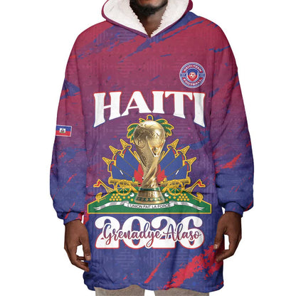 Personalized Afro-Haiti Football Wearable Blanket Hoodie 2026 Nou Retounen Anko - African Pride