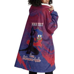 Personalized Afro-Haiti Football Wearable Blanket Hoodie 2026 Nou Retounen Anko - African Pride