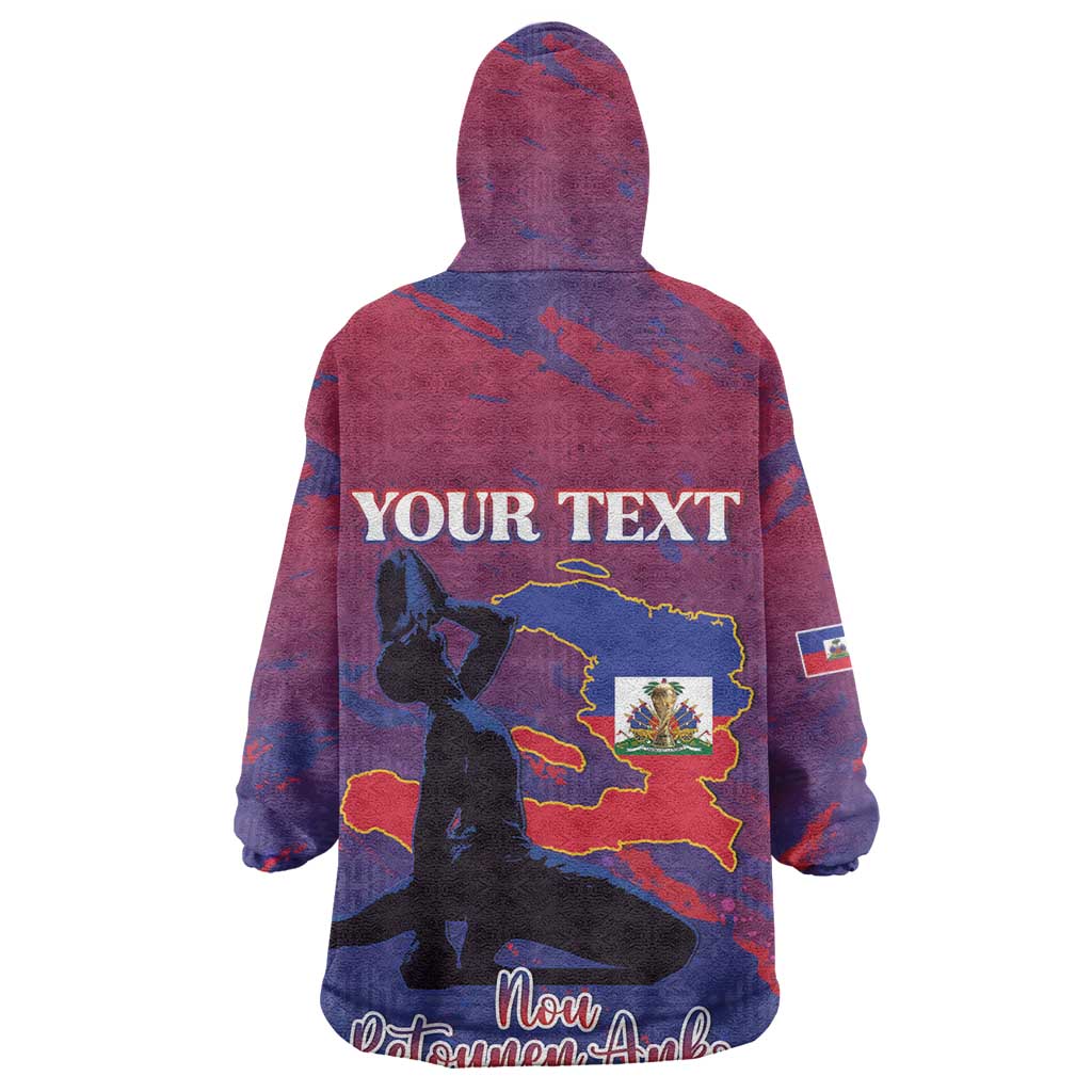 Personalized Afro-Haiti Football Wearable Blanket Hoodie 2026 Nou Retounen Anko - African Pride