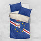 Custom Cabo Verde Football Bedding Set Go Tubaroes Azuis