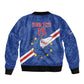 Custom Cabo Verde Football Bomber Jacket Go Tubaroes Azuis